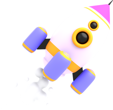 3d rocket target boost business isolated render illustration